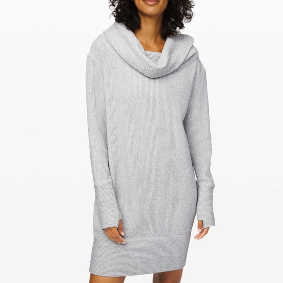 lululemon athletica Dresses & Skirts - Lululemon Women's Along The Way Dress Heathered Core Ultra Light Grey Size Small